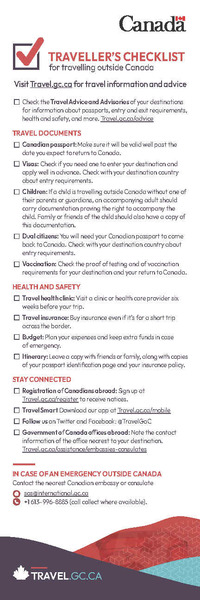 Safe Travel Checklist